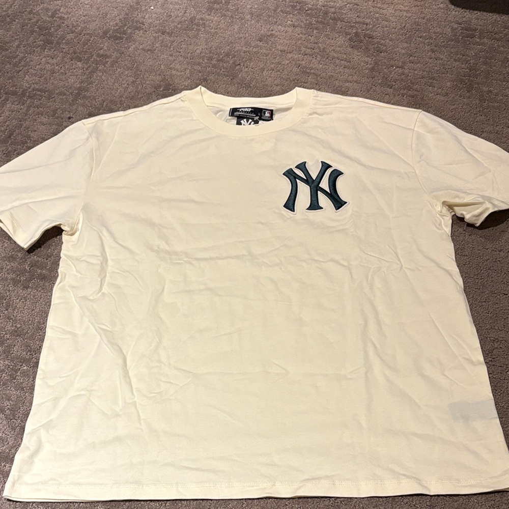 Cream Short Sleeve Tee with Logo